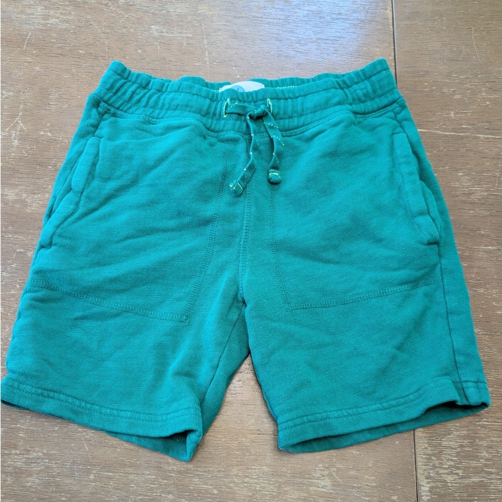 Boden Kids Green Cotton French Terry Sweat Shorts Size 8Y Elastic Waist‎
